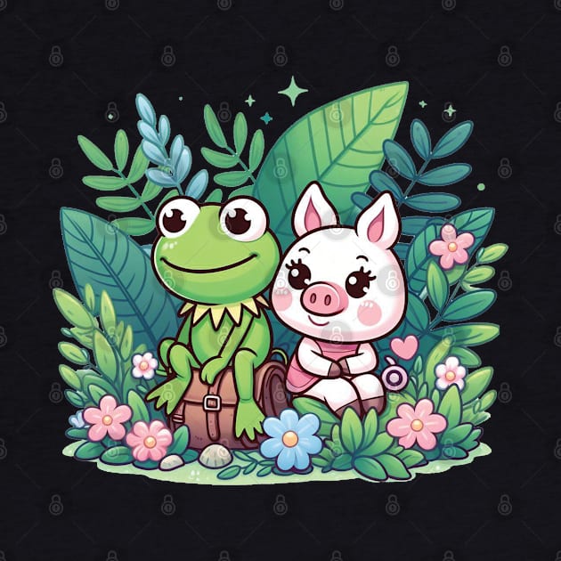 Happy Kermit and Miss Piggy by The Art-Mart